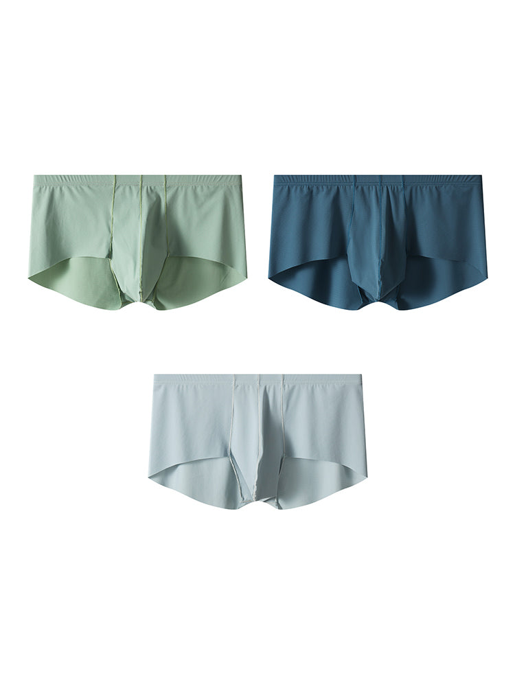 3 Pack Men's Contoured Pouch Seamless Trunks