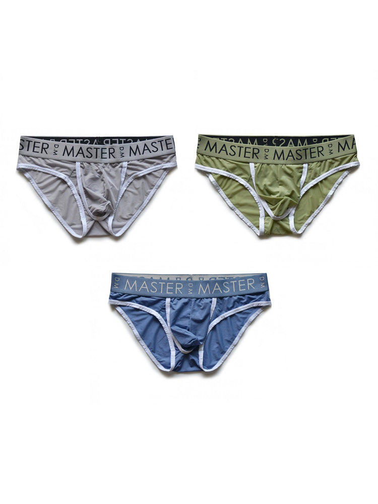 3 Pack Men's High Elasticity Quick-Dry Gun Egg Separation Wide Waist Briefs