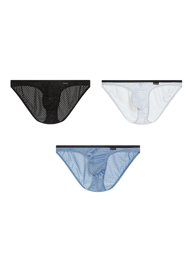2-pack Men's Low-rise Mesh U-shaped Convex Pocket Sports Briefs