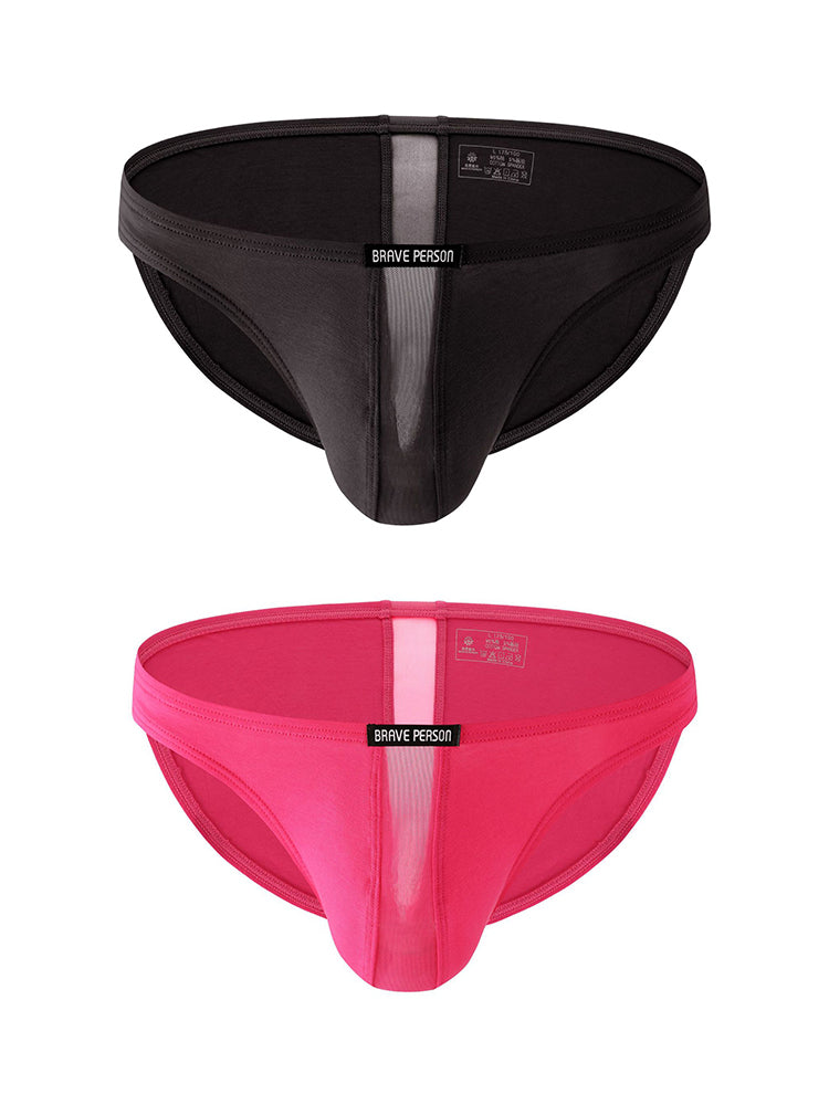 2 Pack Men's Solid Sexy Low-Rise Briefs