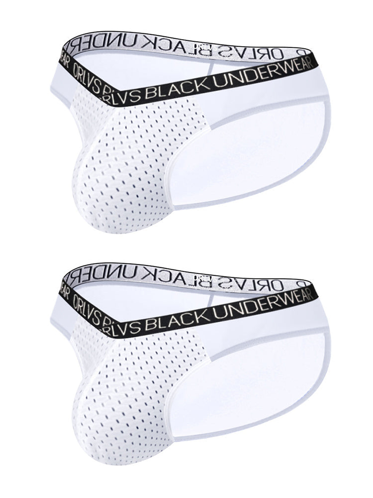 2-Pack Breathable Low Waist U-Convex Semi-Transparent Men's Briefs