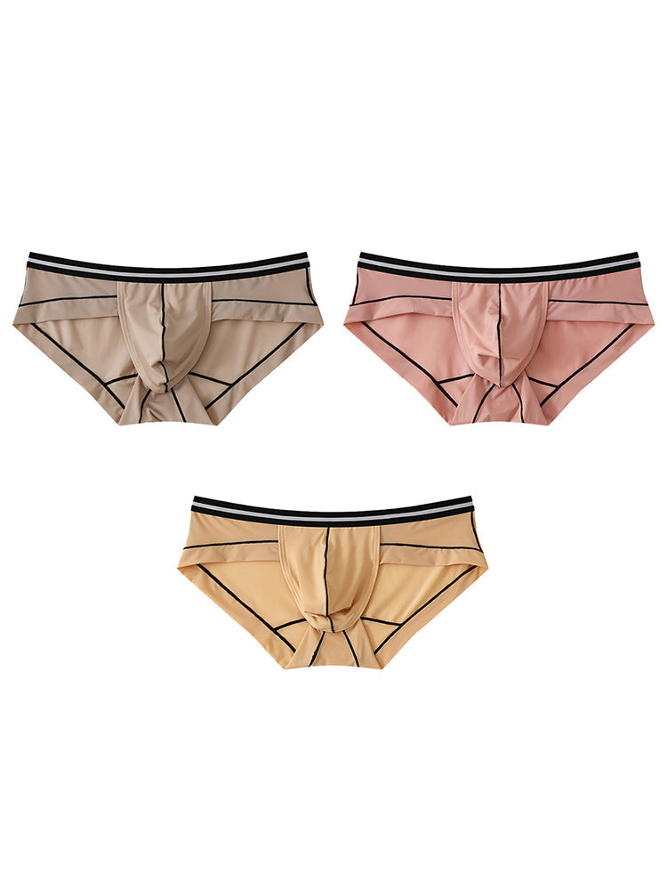 3 Pack Men's Semi-Transparent Comfortable Soft Skin-Friendly Minimalist Briefs