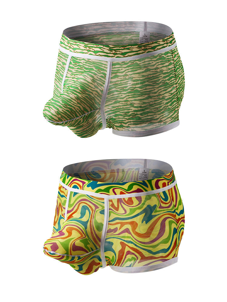 2-pack Men's Mesh Elephant Nose Transparent Boxer Briefs