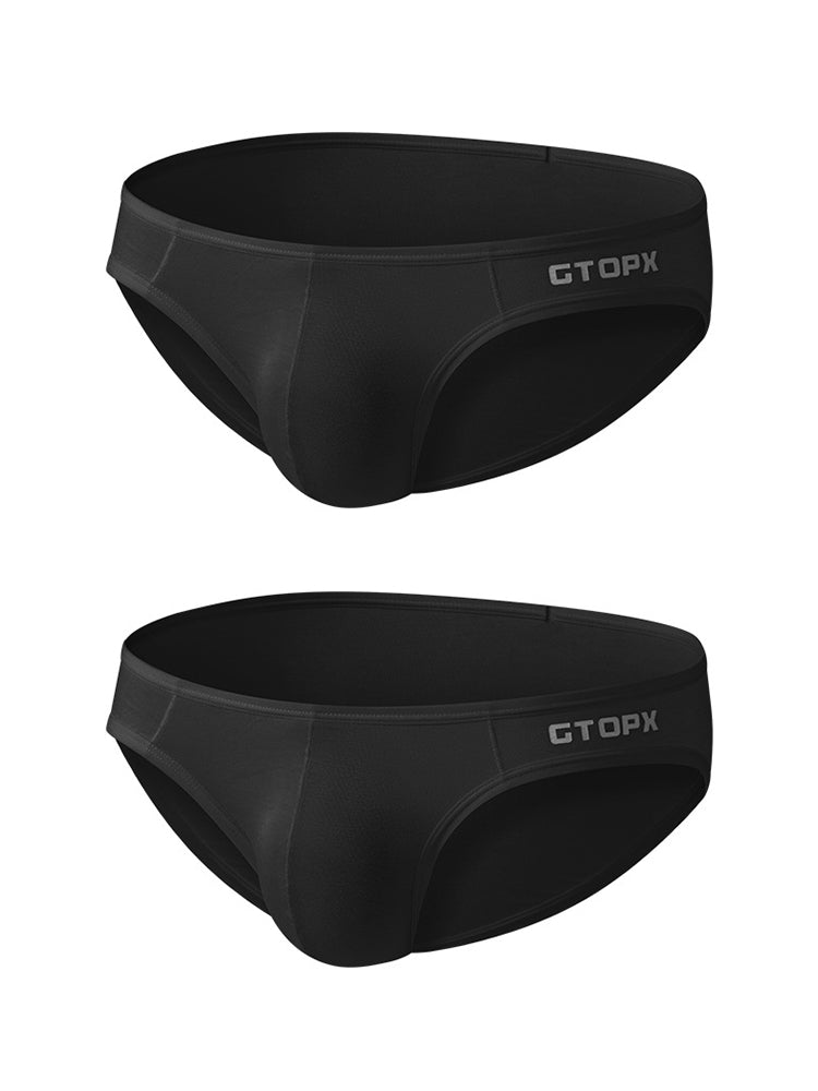 2 Pack Men's U-Shaped Pouch Single Layer Moisture-Wicking Comfortable Sexy Bikini