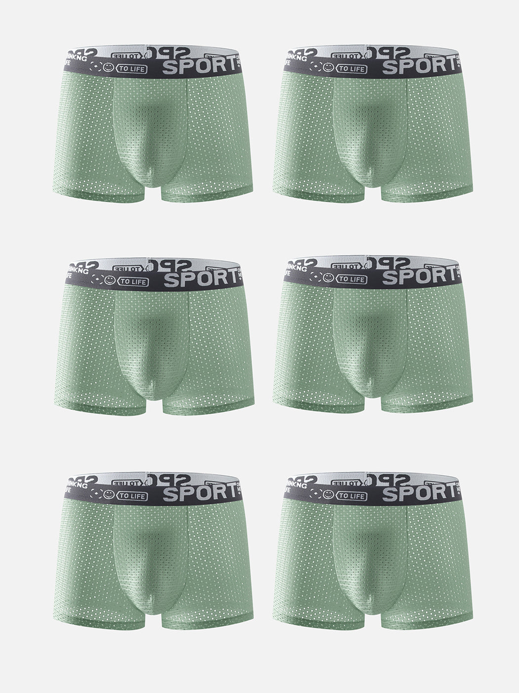 6 Pack Men's Contour Pouch Mesh Trunks