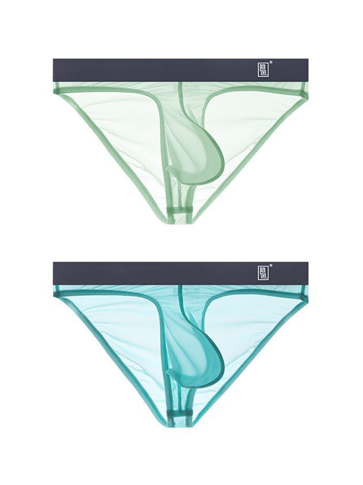 Men's Ultra Thin Ice Silk See-through Briefs