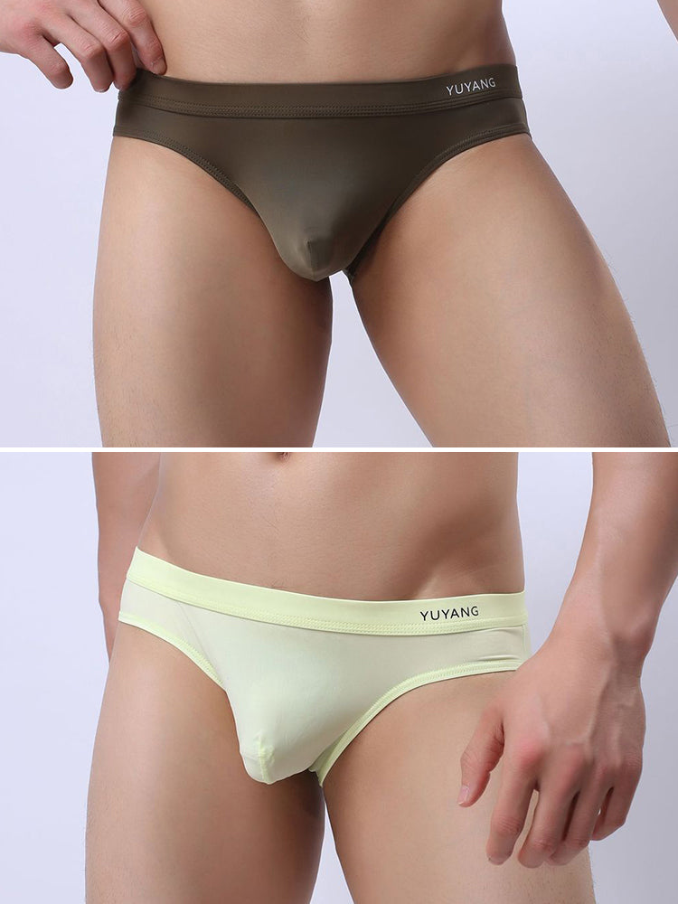 2 Pack Men's Ultra-Thin Ice Silk Briefs