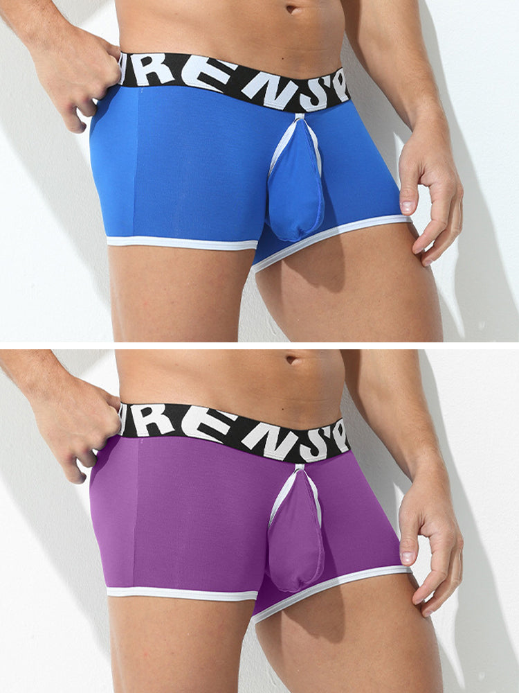 2 Pack Men's Modal Sexy Breathable Classic Trunks