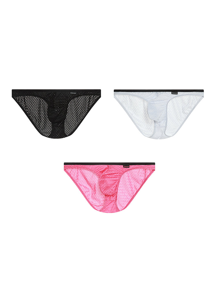 2-pack Men's Low-rise Mesh U-shaped Convex Pocket Sports Briefs