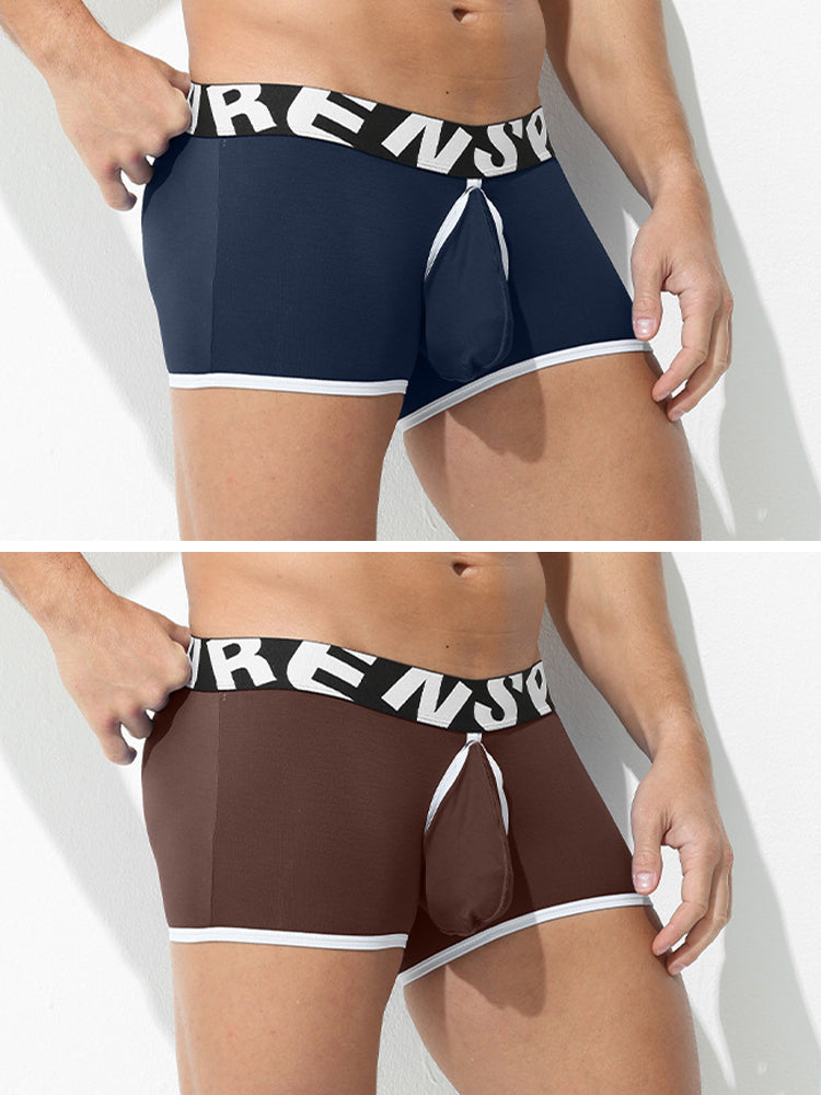 2 Pack Men's Modal Sexy Breathable Classic Trunks
