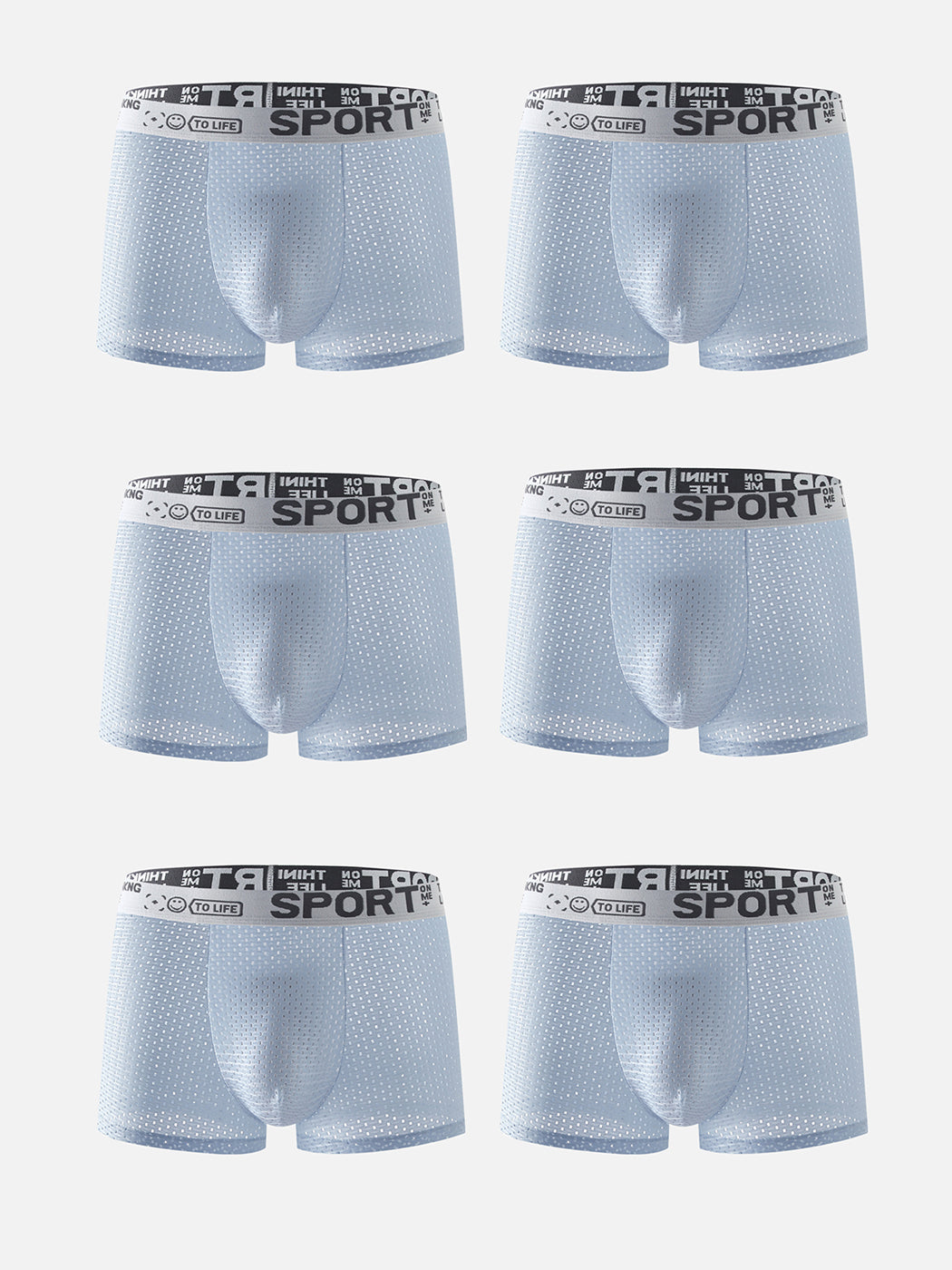 6 Pack Men's Contour Pouch Mesh Trunks