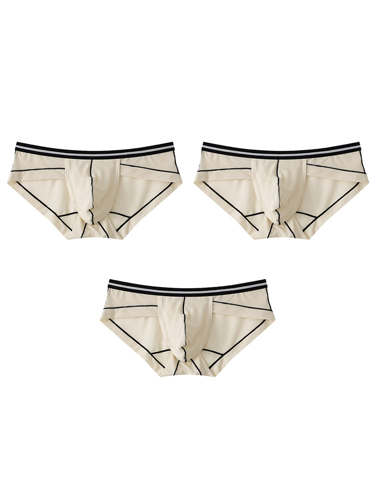 3 Pack Men's Semi-Transparent Comfortable Soft Skin-Friendly Minimalist Briefs
