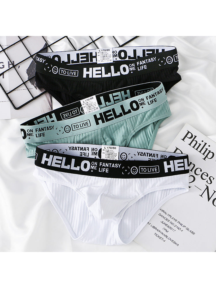 メンズ コットンリブ 通気性ブリーフ 3Dポーチ付き