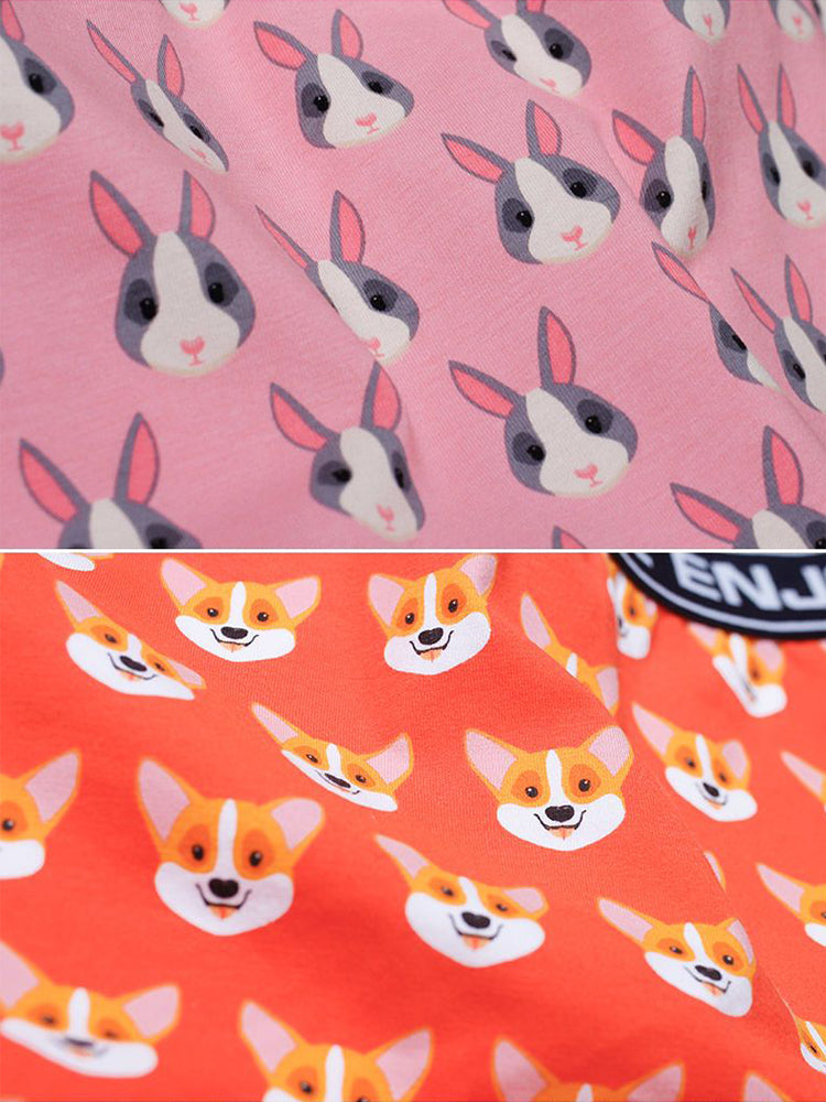 Couple 2 PCS Cotton Cartoon Breathable Underwear