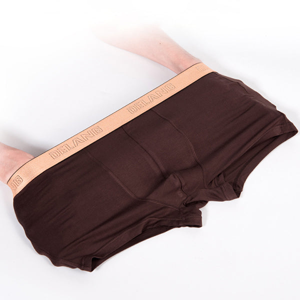 Modal Ultra-soft Solid Mid-waist Men's Boxer Briefs
