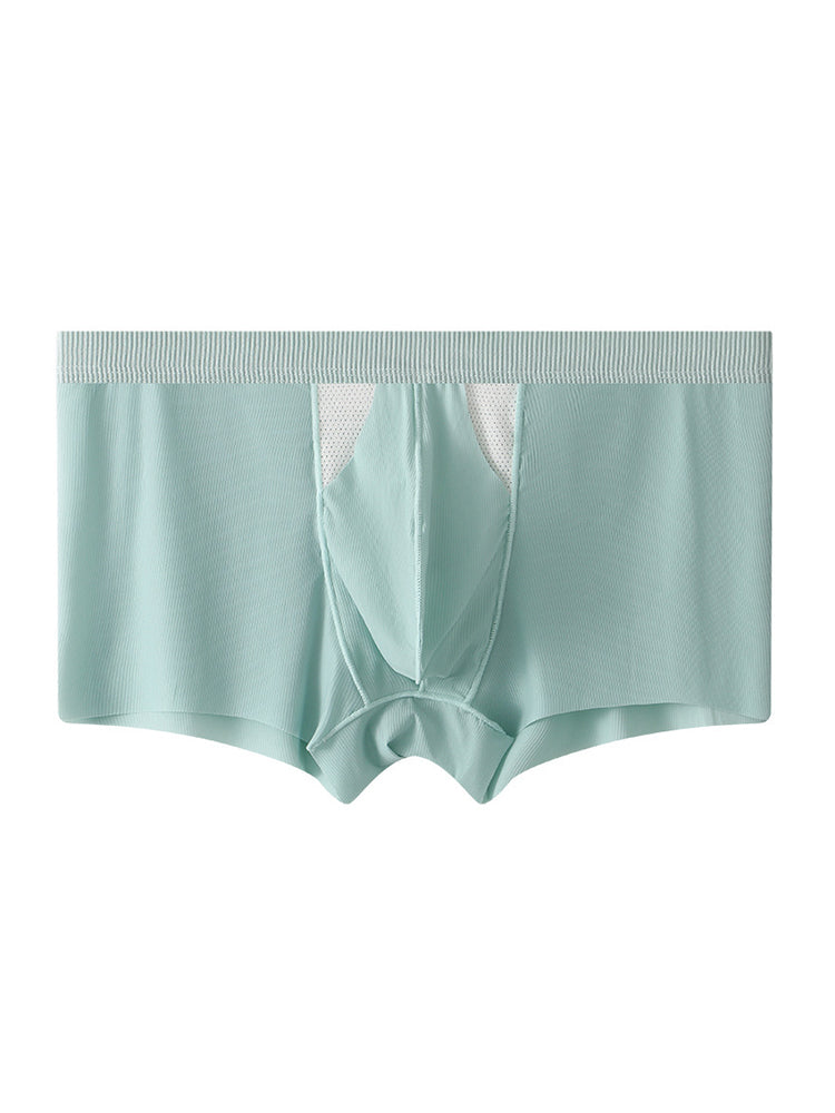 3-Pack Men's Ice Silk Trunks with Bullet-Style Separation and Enlarging Effect