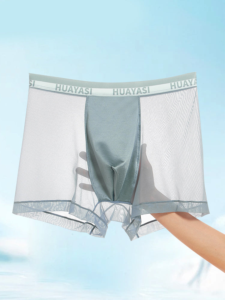 3 Pack Men's Ice Silk Seamless Breathable Quick-Drying Trunks