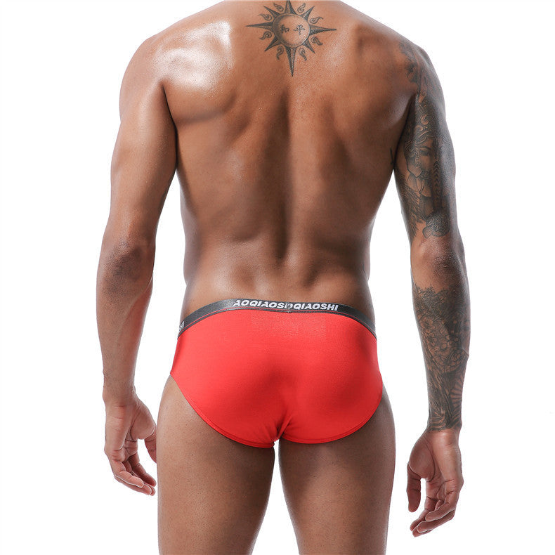 男性用モダールUコンベックスポーチシームレスブリーフ4枚組