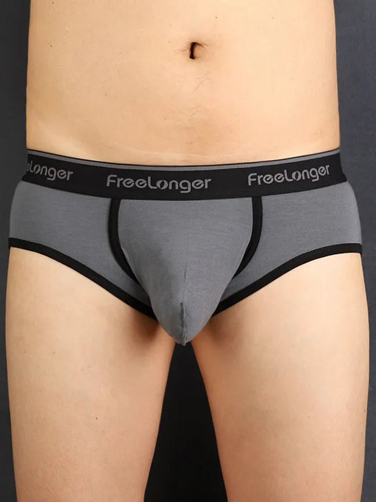 FreeLonger Men's Microfiber Covered Silky Touch Briefs