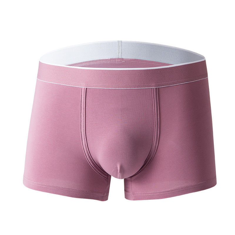 4Pcs Men's Cotton Solid Mid-rise Trunks