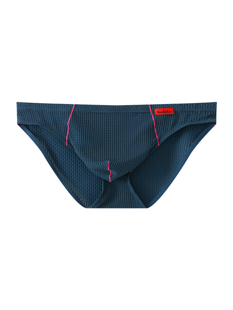 メンズ ナイロン チェック柄 リフトヒップブリーフ 3枚組 トライアングルブリーフ