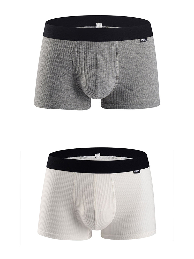 Men's Breathable Threaded Fabric U Convex Trunks