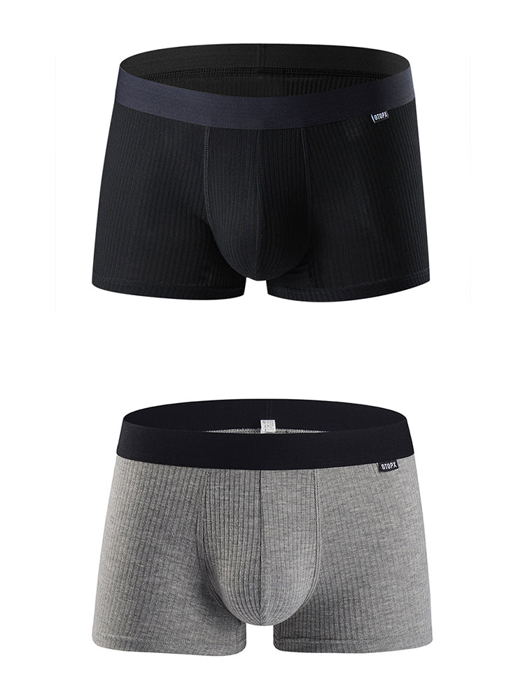 Men's Breathable Threaded Fabric U Convex Trunks