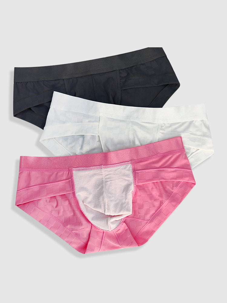 3 Pack Men's Anti-Bacterial Jacquard Briefs