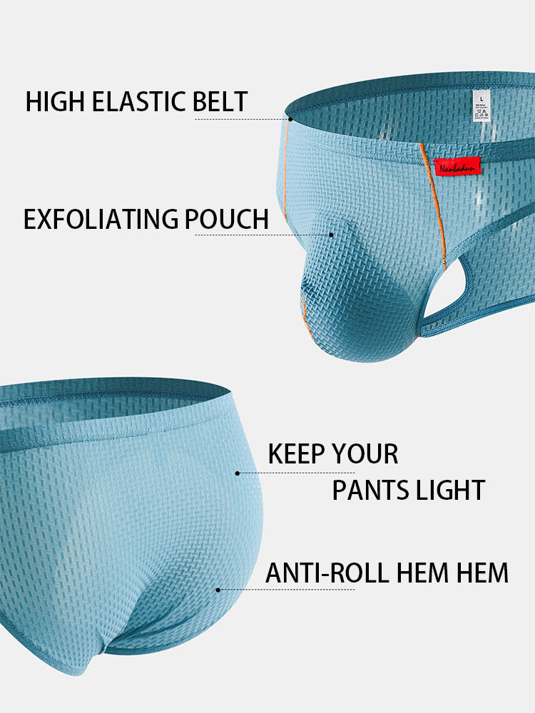 メンズ ナイロン チェック柄 リフトヒップブリーフ 3枚組 トライアングルブリーフ