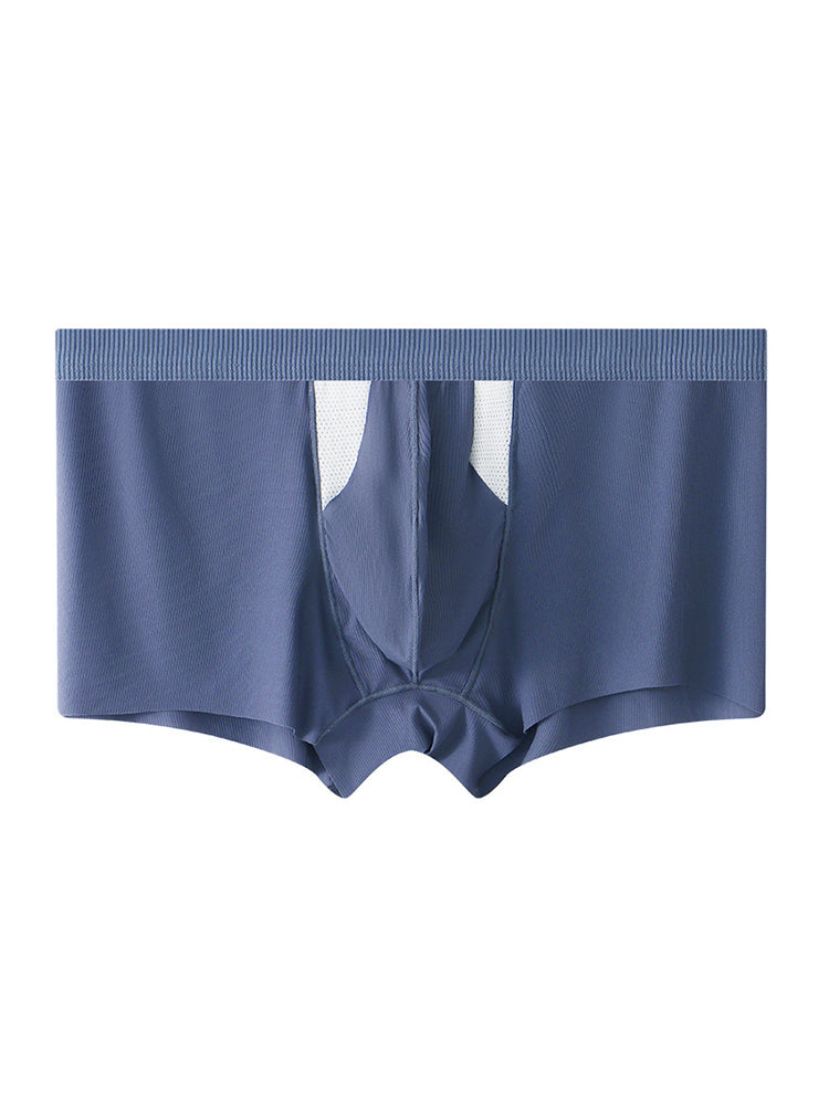 3-Pack Men's Ice Silk Trunks with Bullet-Style Separation and Enlarging Effect