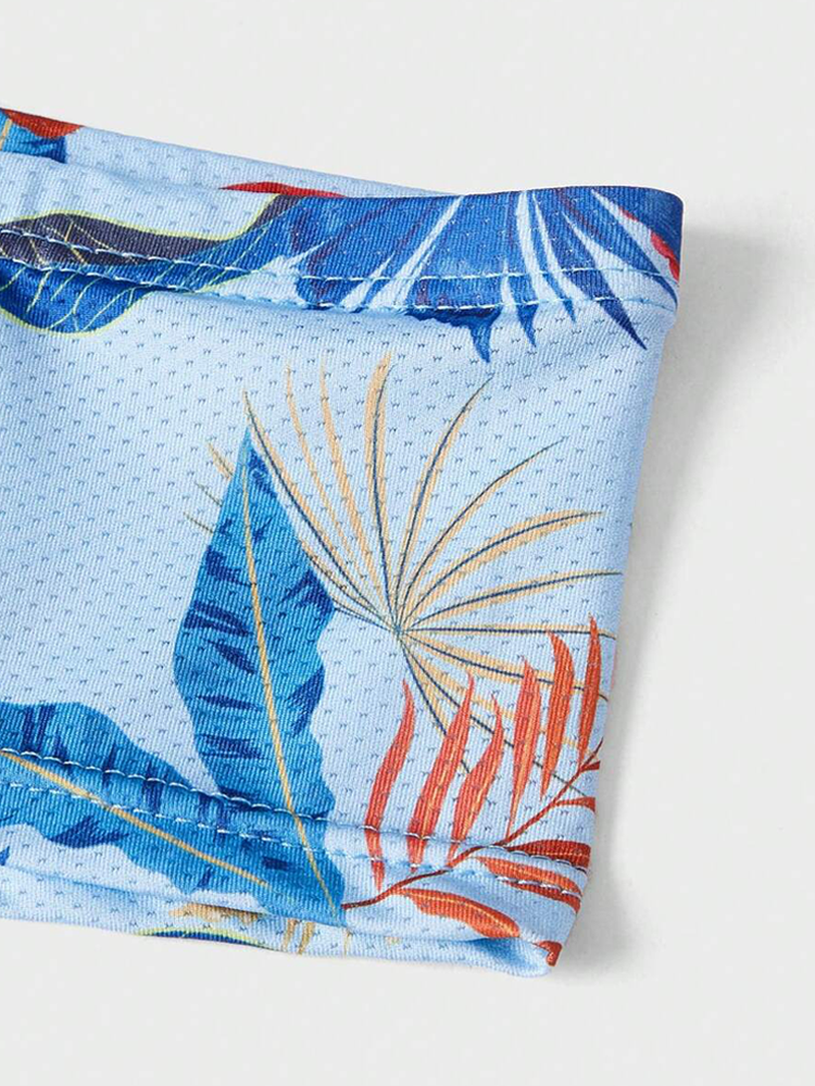 Men's Sexy Botanical Printed Mesh Underwear
