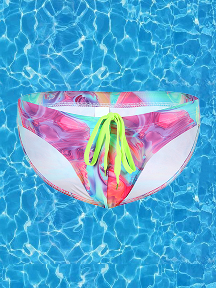 Men's Colorful Low-rise Briefs With Drawstring