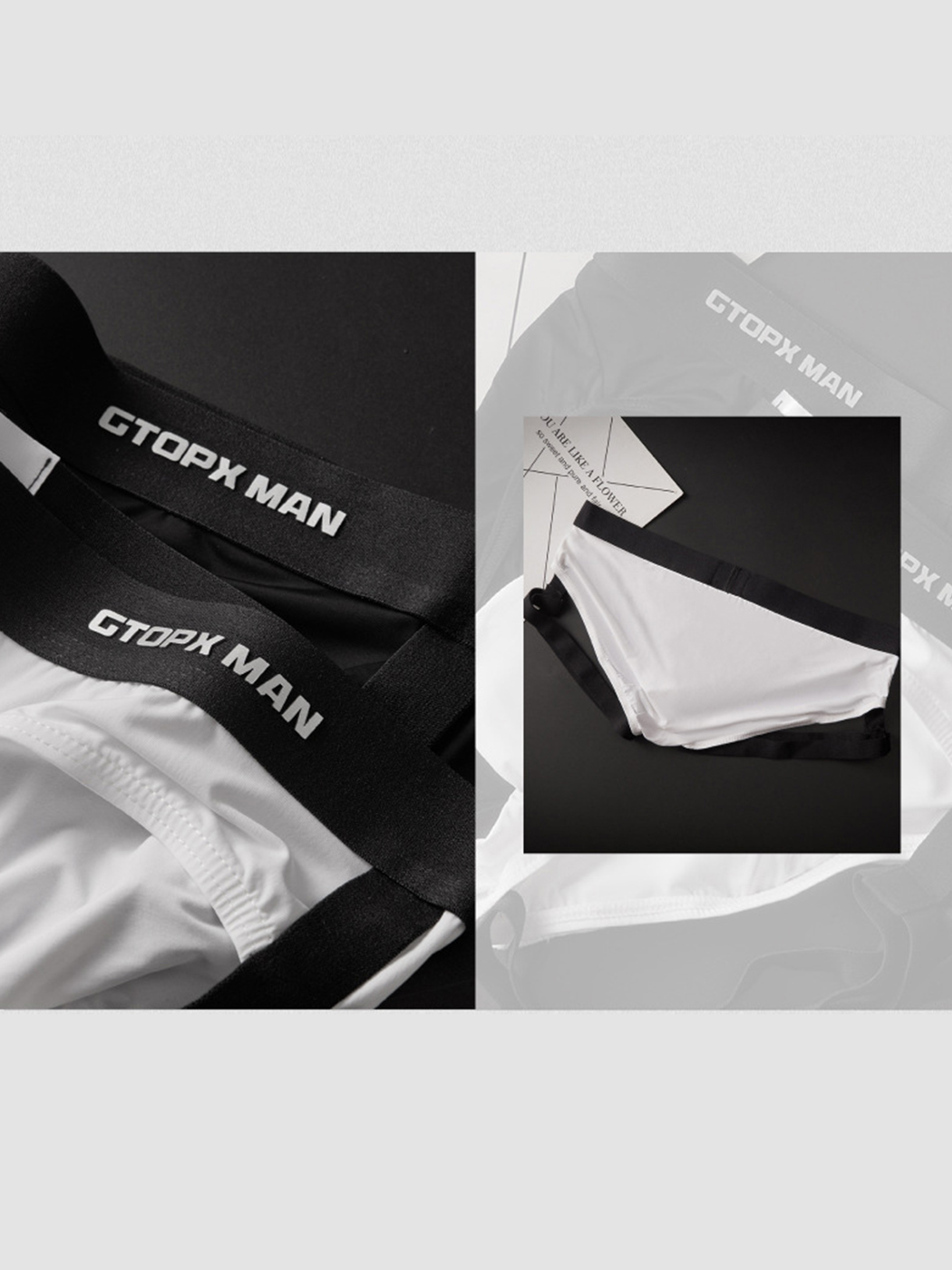 メンズセクシーUコンベックスガーターブリーフ