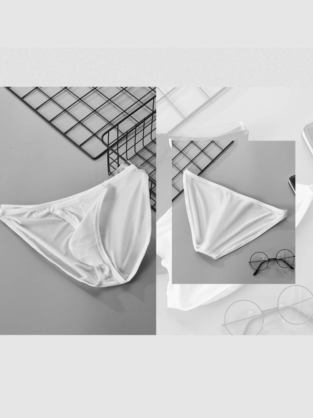 Sexy Spliced Transparent Belt Bikini For Men