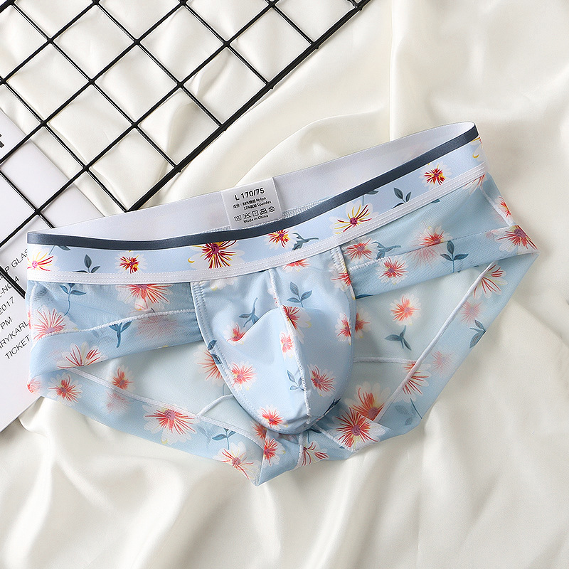 4 Pack Men's Flower Print Pouch Briefs