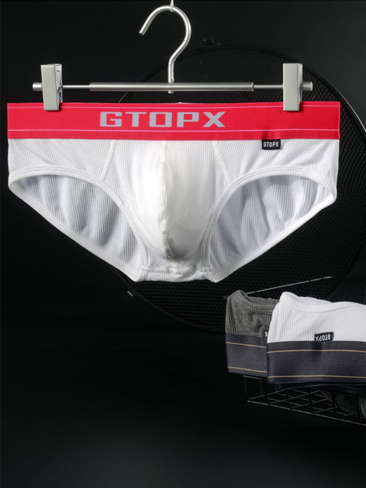 Men's Threaded Fabric U Convex Low-Rise Briefs