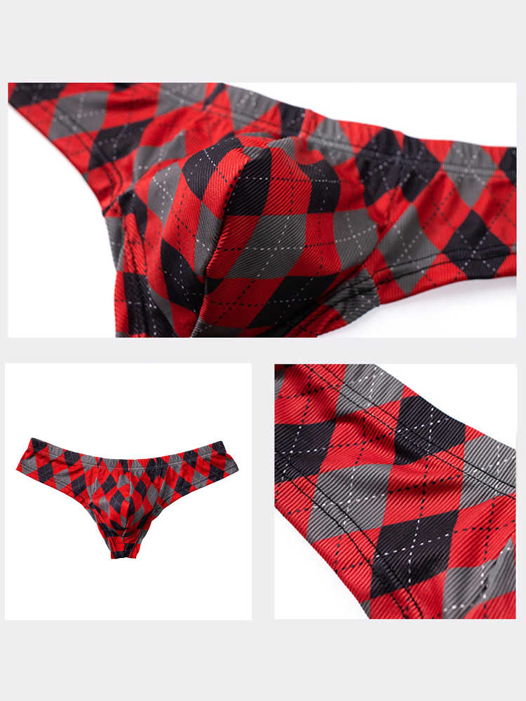 Men's Low-Rise U-Convex Print Thong