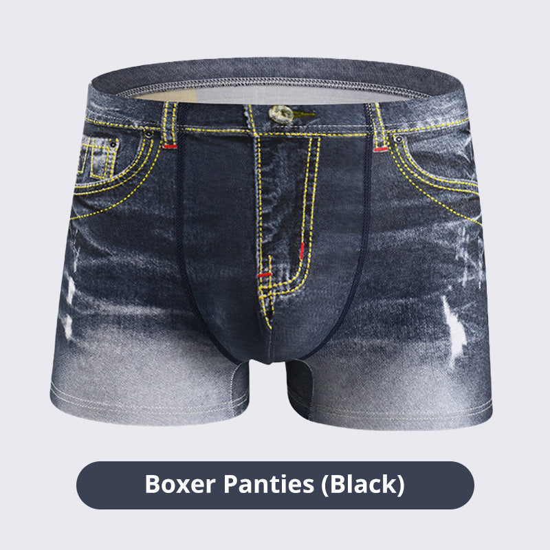Men's Creative Denim Look Underpants